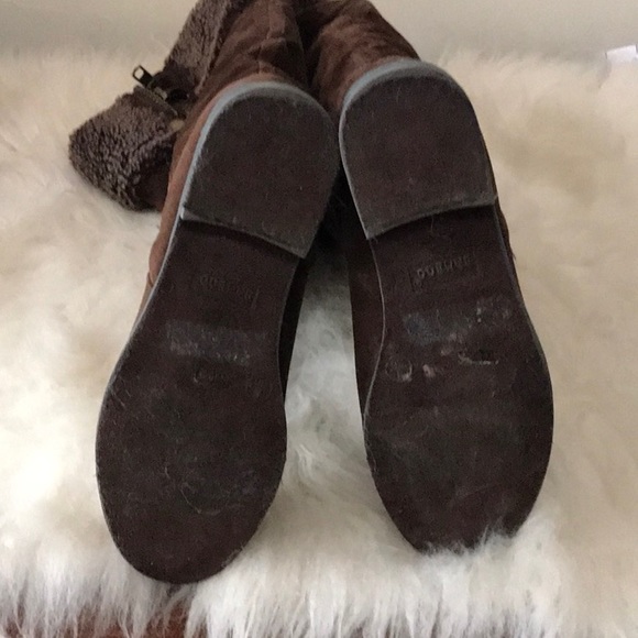 Bamboo  vegan  suede vegan fur cuffed side zipper high boots Size 6/36 - Picture 10 of 12